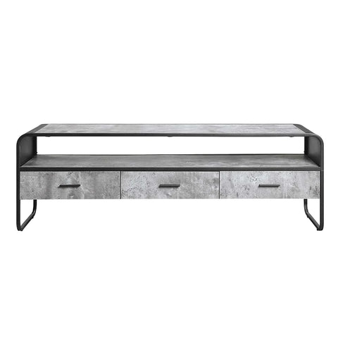 Raziela Concrete Gray & Black Finish TV Stand Model LV01142 By ACME Furniture