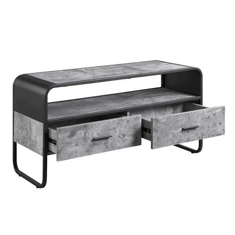 Raziela Concrete Gray & Black Finish TV Stand Model LV01143 By ACME Furniture
