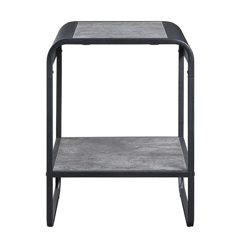 Raziela Concrete Gray & Black Finish End Table Model LV01146 By ACME Furniture