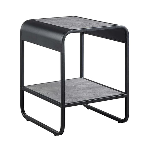 Raziela Concrete Gray & Black Finish End Table Model LV01146 By ACME Furniture