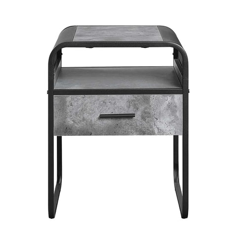 Raziela Concrete Gray & Black Finish End Table Model LV01147 By ACME Furniture