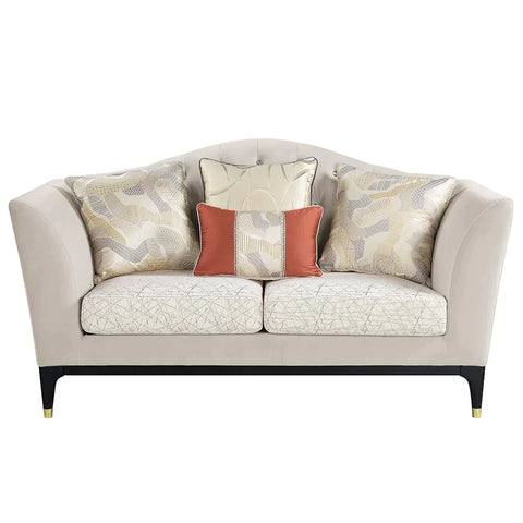Tayden Beige Velvet Loveseat Model LV01156 By ACME Furniture