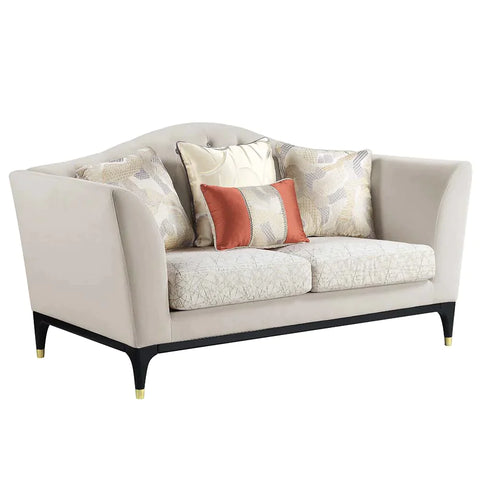 Tayden Beige Velvet Loveseat Model LV01156 By ACME Furniture