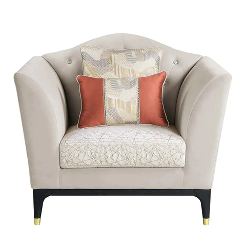 Tayden Beige Velvet Chair Model LV01157 By ACME Furniture