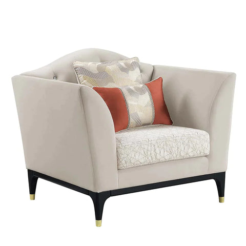 Tayden Beige Velvet Chair Model LV01157 By ACME Furniture
