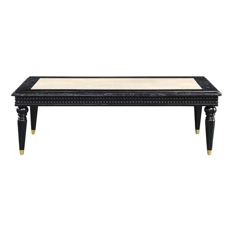 Tayden Marble Top & Black Finish Coffee Table Model LV01158 By ACME Furniture