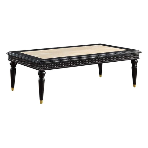 Tayden Marble Top & Black Finish Coffee Table Model LV01158 By ACME Furniture