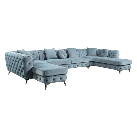 Atronia Deep Green Fabric Sectional Sofa Model LV01161 By ACME Furniture