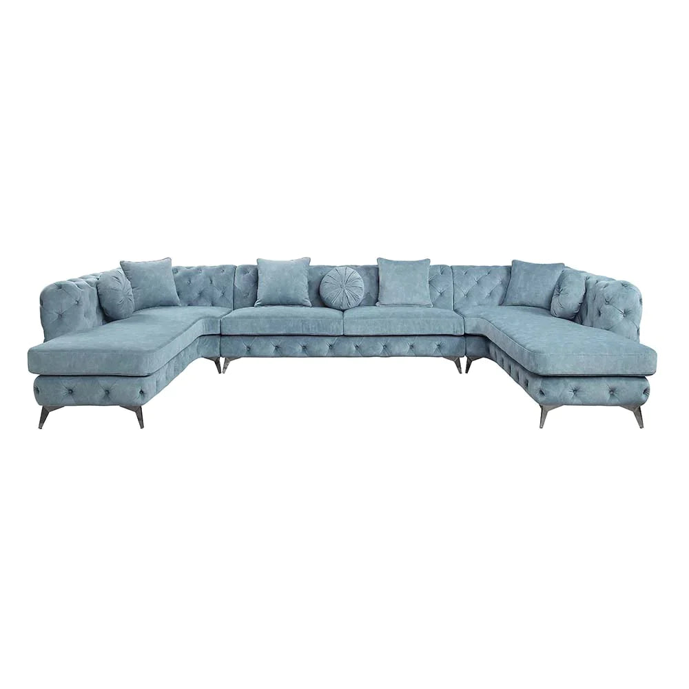 Atronia Deep Green Fabric Sectional Sofa Model LV01161 By ACME Furniture