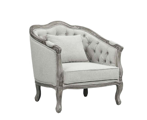 ACME Samael Gray Linen & Gray Oak Finish Samael Chair Model LV01163