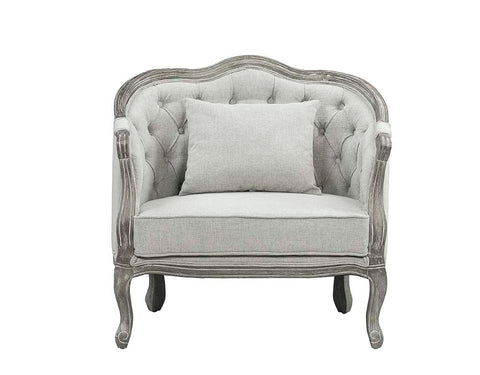 ACME Samael Gray Linen & Gray Oak Finish Samael Chair Model LV01163