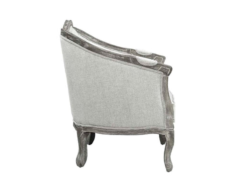 ACME Samael Gray Linen & Gray Oak Finish Samael Chair Model LV01163