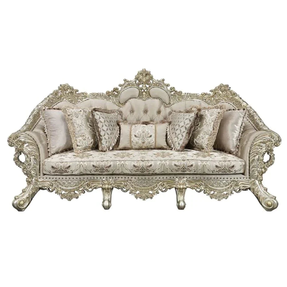 Danae Fabric, Champagne & Gold Finish Sofa Model LV01193 By ACME Furniture