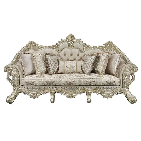 Danae Fabric, Champagne & Gold Finish Sofa Model LV01193 By ACME Furniture