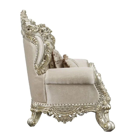 Danae Fabric, Champagne & Gold Finish Sofa Model LV01193 By ACME Furniture