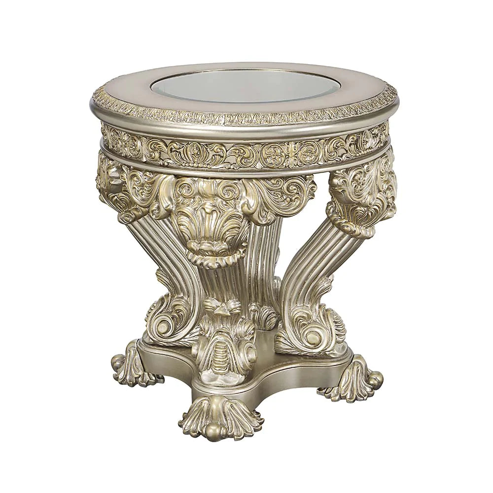 Danae Champagne & Gold Finish End Table Model LV01203 By ACME Furniture
