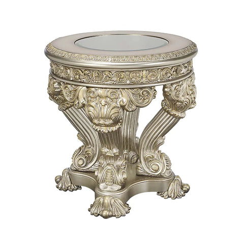 Danae Champagne & Gold Finish End Table Model LV01203 By ACME Furniture