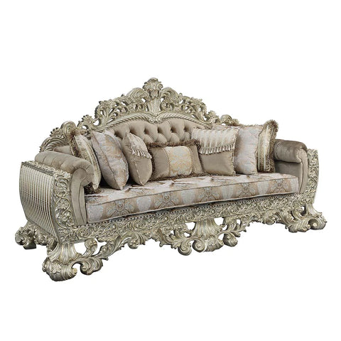 Sorina Velvet, Fabric & Antique Gold Finish Sofa Model LV01205 By ACME Furniture