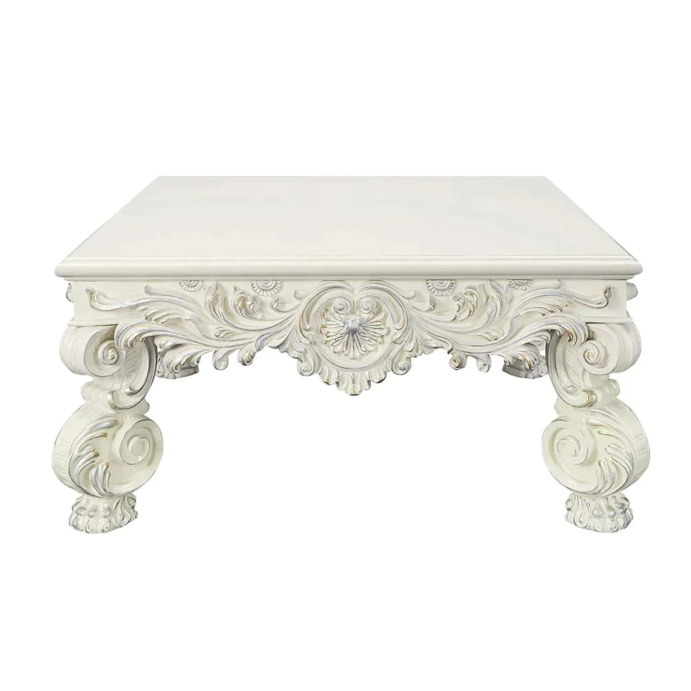 Adara Antique White Finish Coffee Table Model LV01217 By ACME Furniture