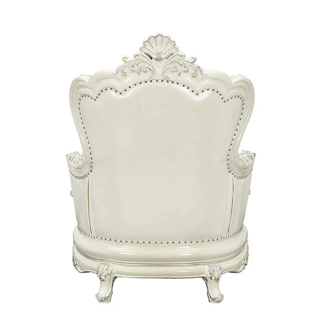 Adara White PU & Antique White Finish Chair Model LV01226 By ACME Furniture