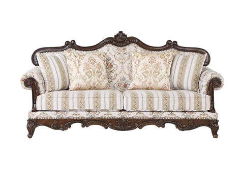 ACME Nayla Pattern Fabric & Walnut Finish Nayla Sofa Model LV01273