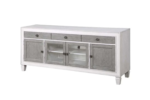 Katia Rustic Gray & White Finish TV Stand Model LV01317 By ACME Furniture