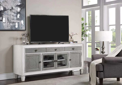 Katia Rustic Gray & White Finish TV Stand Model LV01317 By ACME Furniture