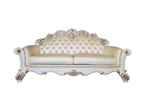 ACME Vendom Champagne PU & Antique Pearl Finish Vendom Sofa Model LV01324