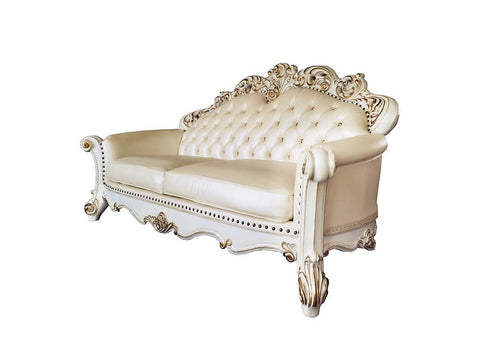 ACME Vendom Champagne PU & Antique Pearl Finish Vendom Sofa Model LV01324