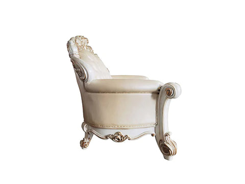 Vendom Champagne PU & Antique Pearl Finsih Loveseat Model LV01325 By ACME Furniture