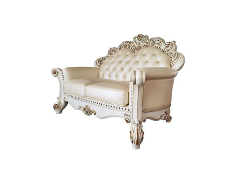 Vendom Champagne PU & Antique Pearl Finsih Loveseat Model LV01325 By ACME Furniture