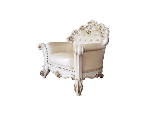 Vendom Champagne PU & Antique Pearl Finsih Chair Model LV01326 By ACME Furniture