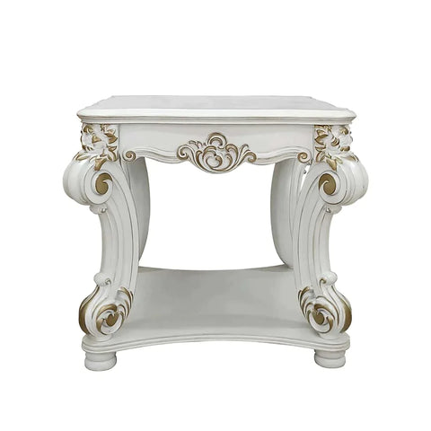 Vendom  Antique Pearl Finish End Table Model LV01328 By ACME Furniture