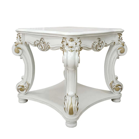 Vendom  Antique Pearl Finish End Table Model LV01328 By ACME Furniture