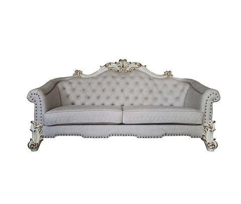 ACME Vendom II Two Tone Ivory Fabric & Antique Pearl Finish Vendom II Sofa Model LV01329