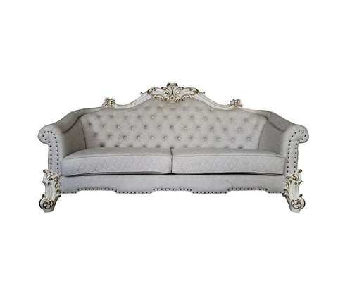 Vendome II Two Tone Ivory Fabric & Antique Pearl Finish Sofa Model LV01329 By ACME Furniture