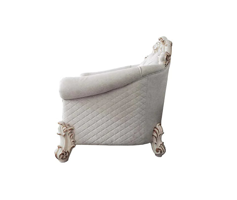 Vendom II Two Tone Ivory Fabric & Antique Pearl Finish Chair Model LV01331 By ACME Furniture