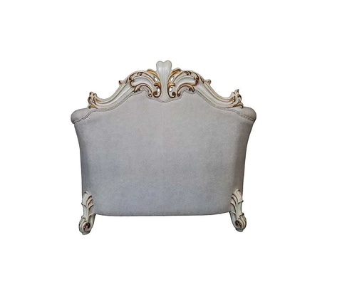Vendom II Two Tone Ivory Fabric & Antique Pearl Finish Chair Model LV01331 By ACME Furniture