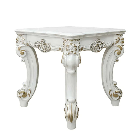 Vendom II  Antique Pearl Finish End Table Model LV01333 By ACME Furniture