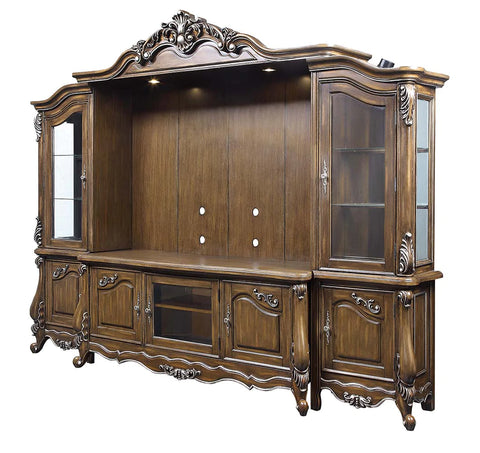 Latisha Antique Oak Finish Entertainment Center Model LV01355 By ACME Furniture