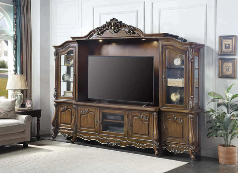 Latisha Antique Oak Finish Entertainment Center Model LV01355 By ACME Furniture