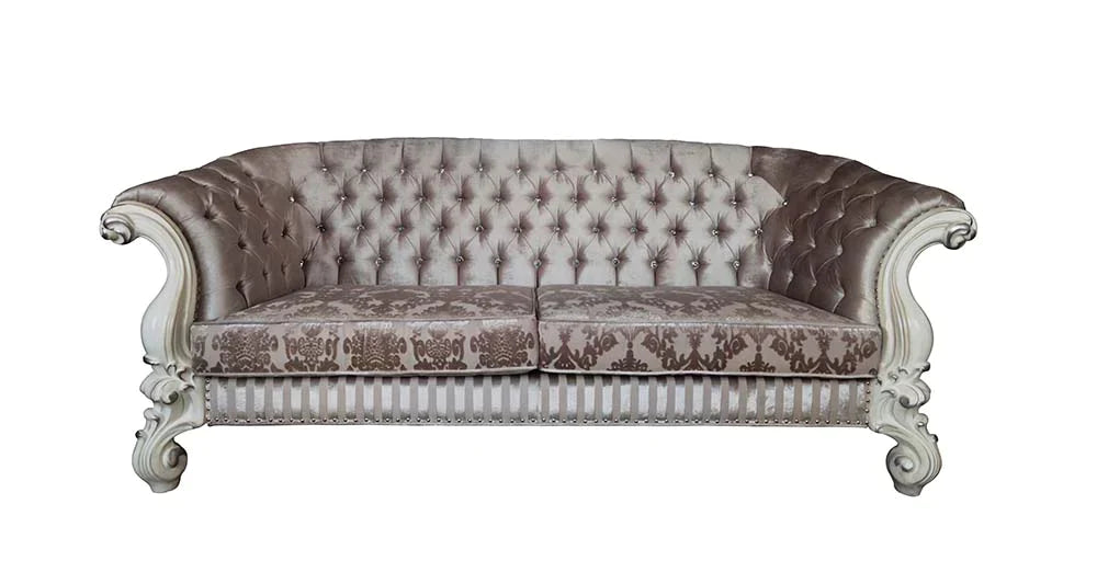 Versailles  Ivory Fabric & Bone White Finish Sofa Model LV01394 By ACME Furniture