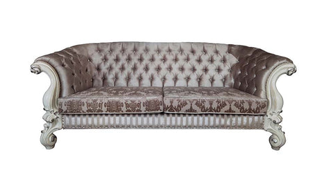 ACME Versailles  Ivory Fabric & Bone White Finish Versailles  Sofa Model LV01394