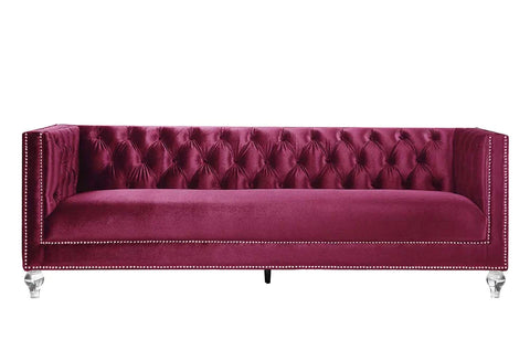 Heibero Burgundy Velvet Sofa Model LV01400 By ACME Furniture