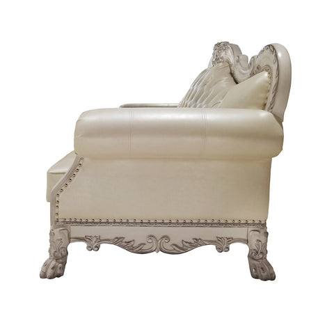 ACME Dresden PU & Antique White Finish Dresden Sofa Model LV01688