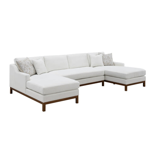 ACME Valiant Ivory Chenille Valiant Sectional Sofa Model LV01881