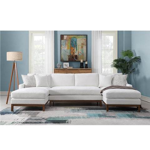 ACME Valiant Ivory Chenille Valiant Sectional Sofa Model LV01881