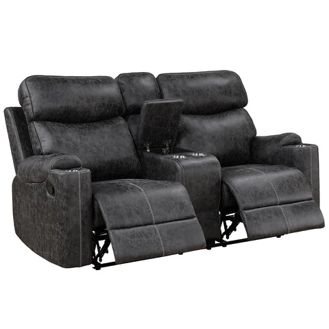 Hirah Motion Loveseat w/Console & USB Port