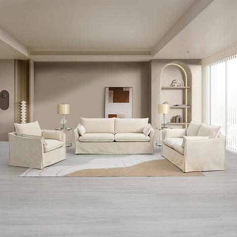 ACME Shane Beige Linen Sofa with 2 Pillows Model LV02910