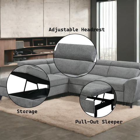Wrenley Sectional Sofa W/Sleeper & Storage